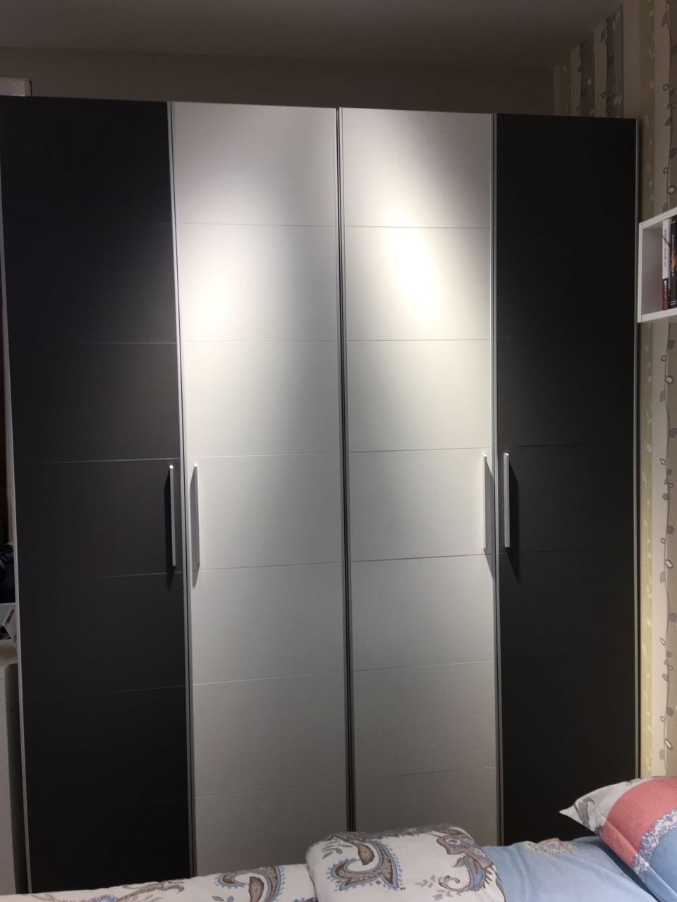 板式现代简约时尚白灰系列组合功能衣柜